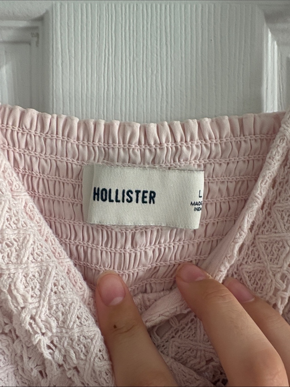 Hollister Light Pink Lace-Trim Babydoll Cami Y2K - Picture 2 of 4